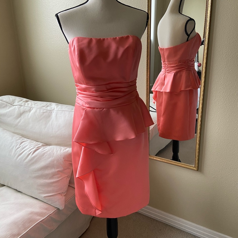 David’s Bridal Coral dress